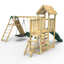 Rebo Extended Tower Wooden Climbing Frame with Swings & Slide - Sanford