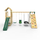 Rebo Extended Tower Wooden Climbing Frame with Swings & Slide - Sanford
