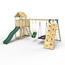 Rebo Extended Tower Wooden Climbing Frame with Swings & Slide - Sanford