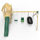 Rebo Extended Tower Wooden Climbing Frame with Swings & Slide - Snowdon
