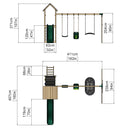 Rebo Extended Tower Wooden Climbing Frame with Swings & Slide - Snowdon