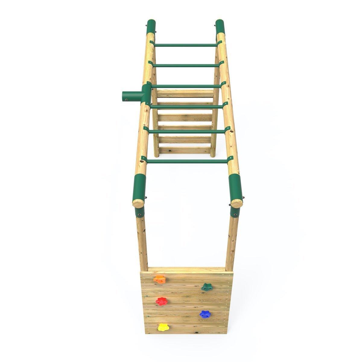 Rebo Extra-Long Monkey Bar Extension Kit for Round Wood Swing Frames - Green