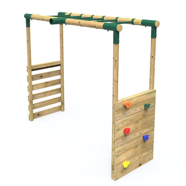 Rebo Extra-Long Monkey Bar Extension Kit for Round Wood Swing Frames - Green