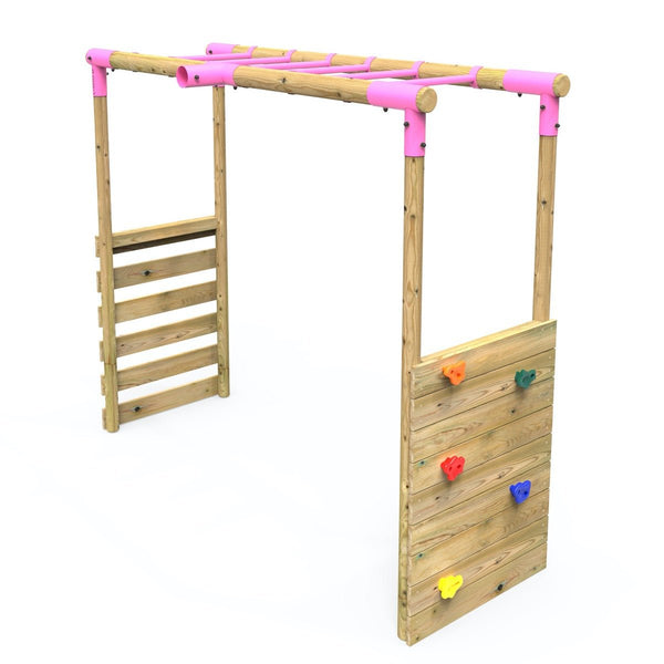 Rebo Extra-Long Monkey Bar Extension Kit for Round Wood Swing Frames - Pink