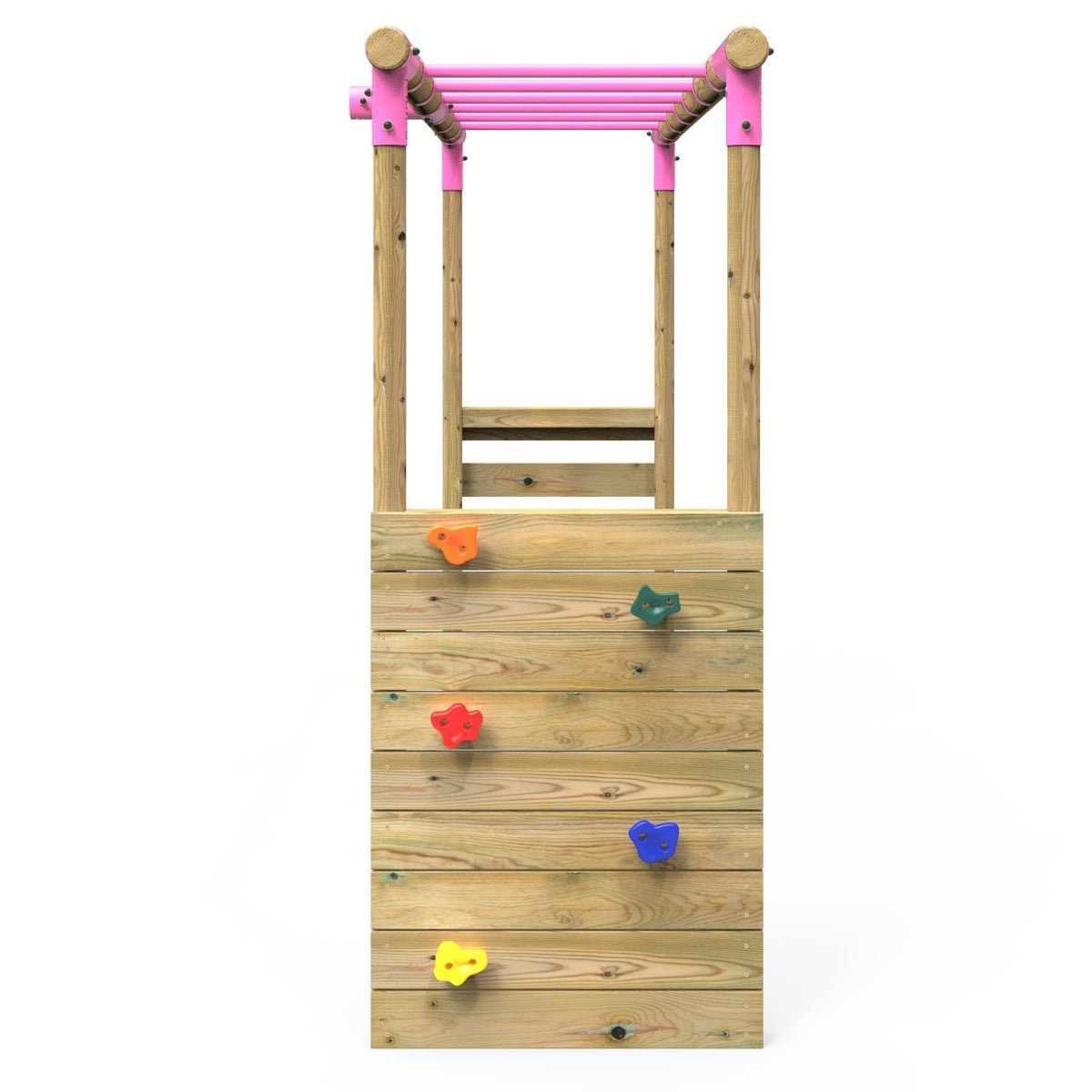 Rebo Extra-Long Monkey Bar Extension Kit for Round Wood Swing Frames - Pink