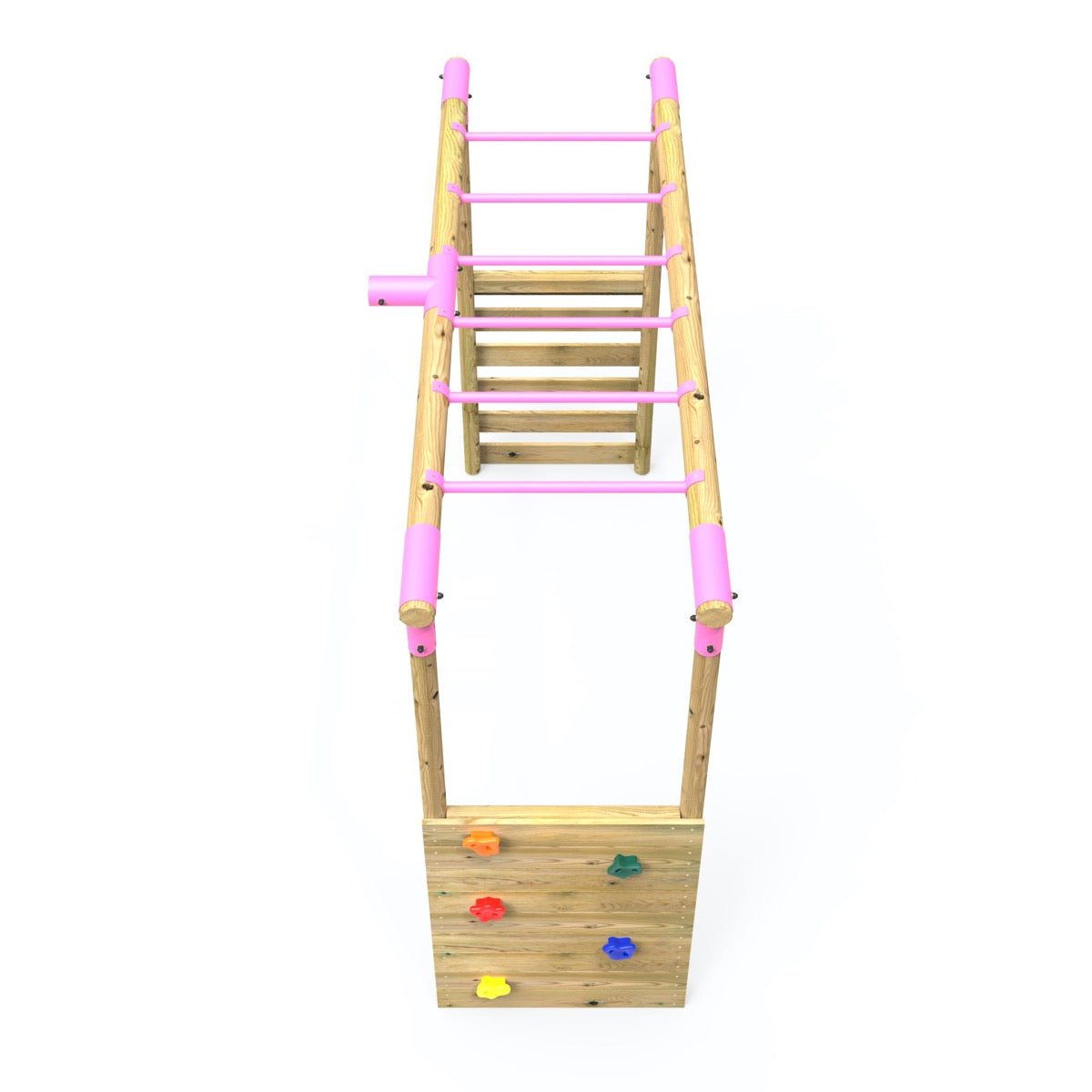 Rebo Extra-Long Monkey Bar Extension Kit for Round Wood Swing Frames - Pink