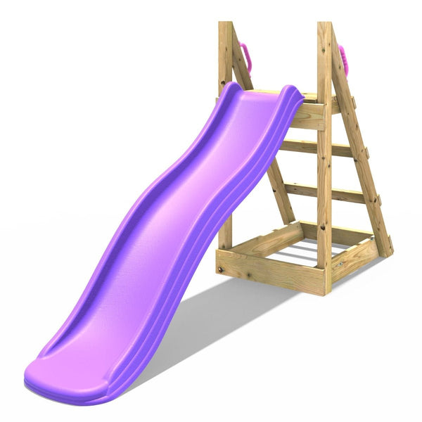 Rebo Free Standing Garden Wave Water Slide with Wooden Platform - 6ft slide Purple