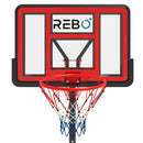 Rebo Freestanding Portable Basketball Hoop with Stand Adjustable Height - Large