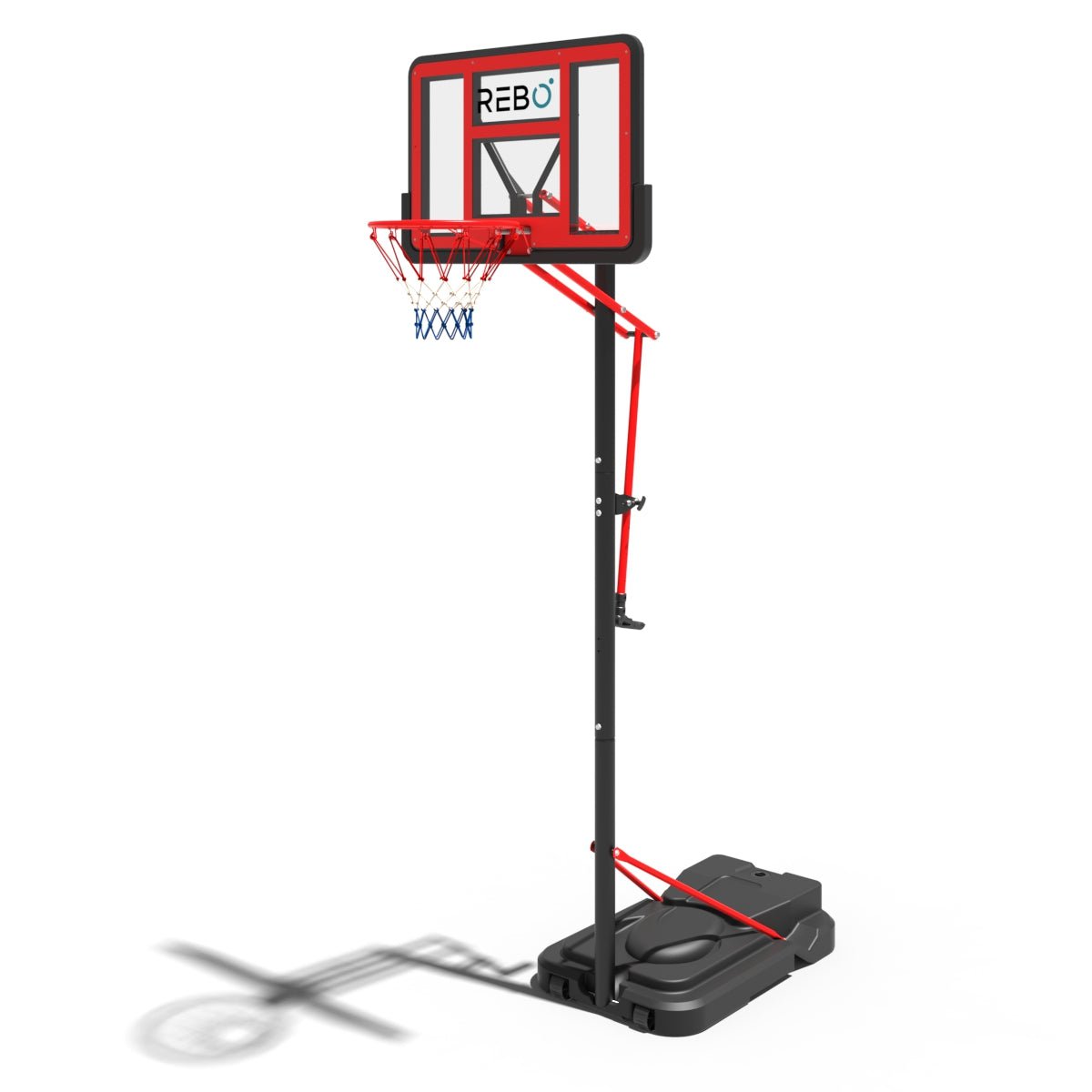 Retractable Hoop Rebo Large Freestanding Portable Basketball Hoop with Stand