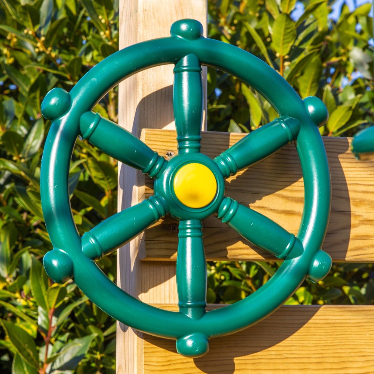 Rebo Garden Climbing Frame Accessory Plastic Play Ships Steering Wheel - Green