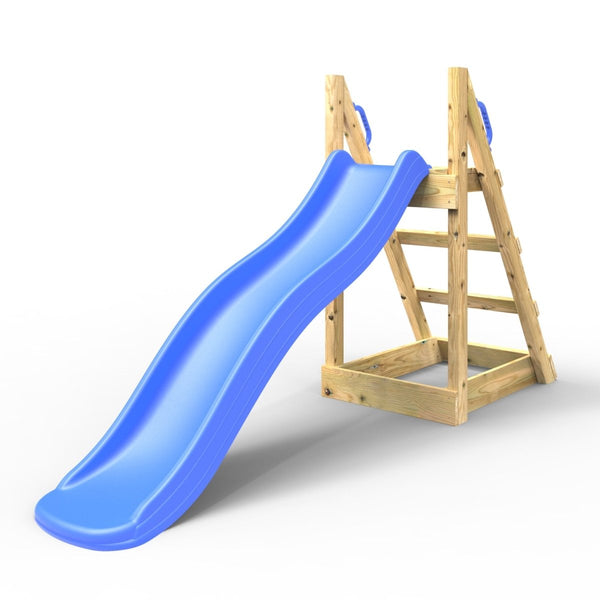 Rebo Garden Wave Free Standing Water Slide with Wooden Platform - 6Ft Slide Blue