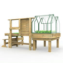 Rebo Kitchen Garden Kids Potting Table And Mini Greenhouse – Double