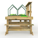 Rebo Kitchen Garden Kids Potting Table And Mini Greenhouse – Double