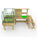 Rebo Kitchen Garden Kids Potting Table And Mini Greenhouse – Double