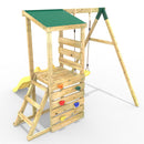 Rebo Limited Edition Wooden Climbing Frame Tower with Swing and 6ft Slide - Yellow