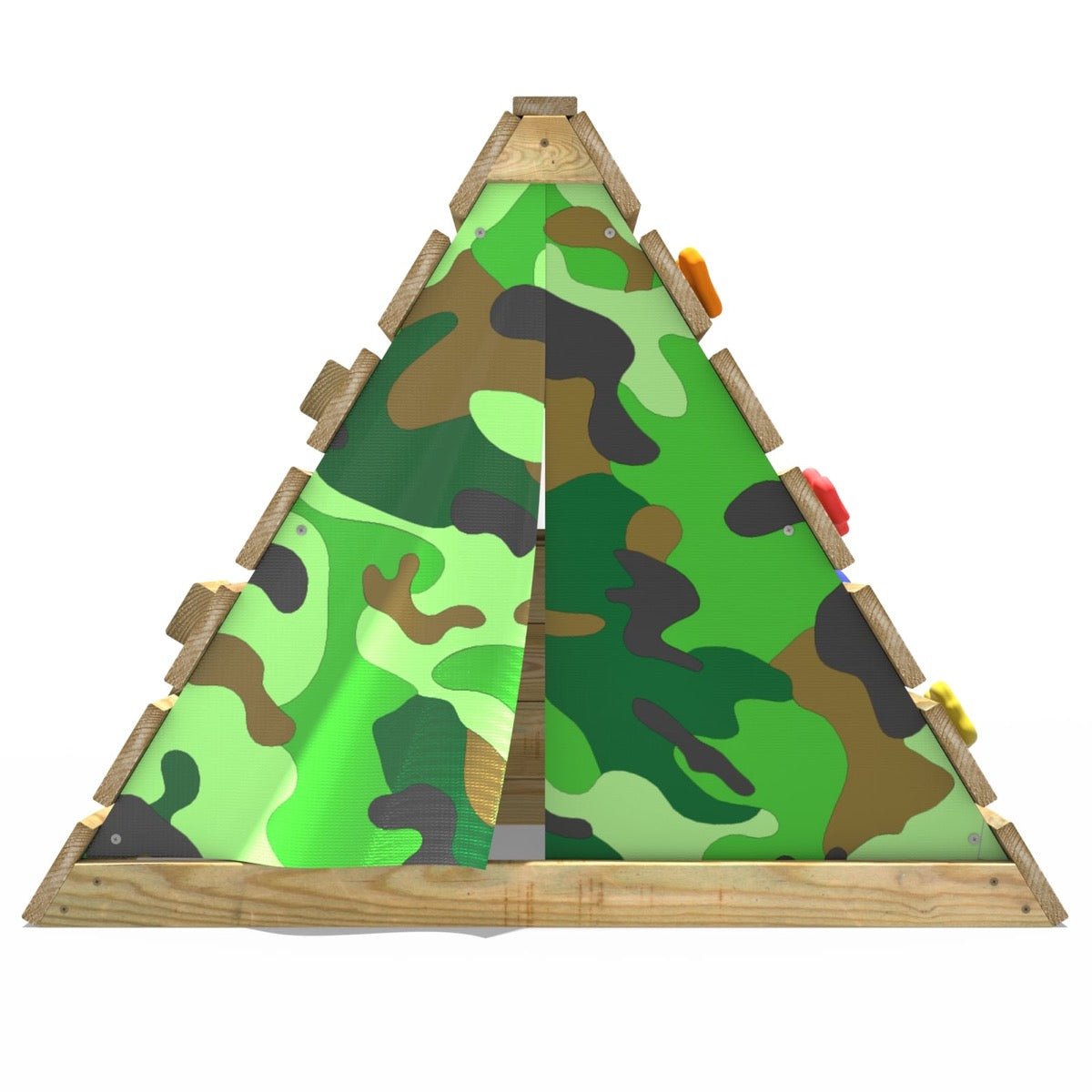 Rebo Mini Wooden Climbing Pyramid Adventure Playset - Camo