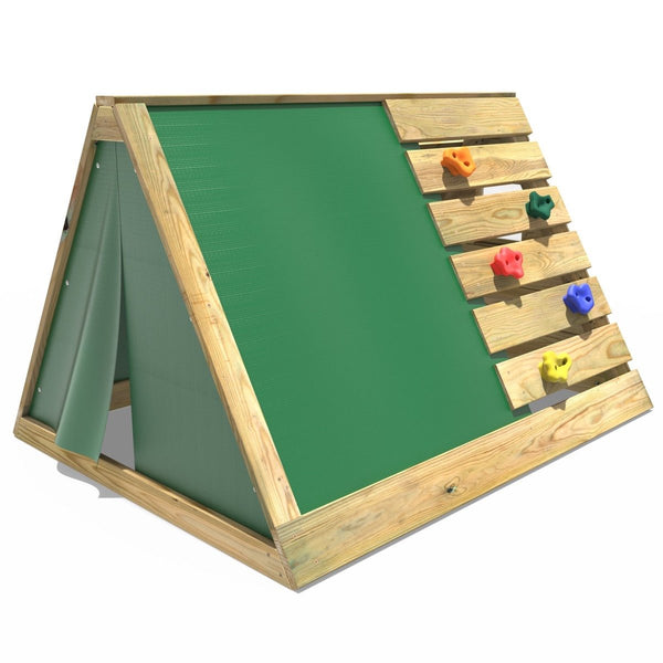 Rebo Mini Wooden Climbing Pyramid Adventure Playset + Den - Green