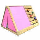 Rebo Mini Wooden Climbing Pyramid Adventure Playset + Den - Pink