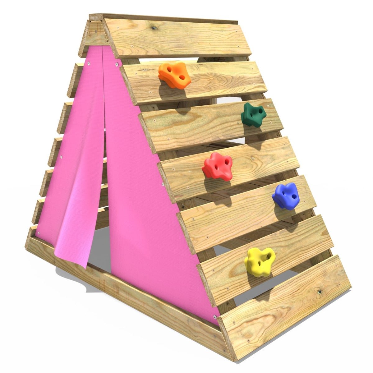 Rebo Mini Wooden Climbing Pyramid Adventure Playset - Pink