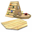 Rebo Mini Wooden Climbing Pyramid Adventure Playset + Sandpit - Camo