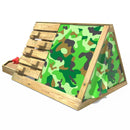 Rebo Mini Wooden Climbing Pyramid Adventure Playset + Sandpit & Den - Camo