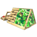Rebo Mini Wooden Climbing Pyramid Adventure Playset Sandpit, Den & Slide - Camo