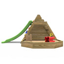 Rebo Mini Wooden Climbing Pyramid Adventure Playset Sandpit, Den & Slide - Green