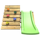 Rebo Mini Wooden Climbing Pyramid Adventure Playset + Slide - Green