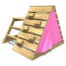 Rebo Mini Wooden Climbing Pyramid Adventure Playset + Slide - Pink