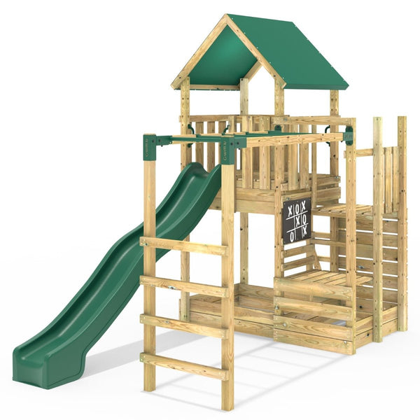 Rebo Modular Wooden Climbing Frame Adventure Playset - M11 Stepup + Monkey Bars