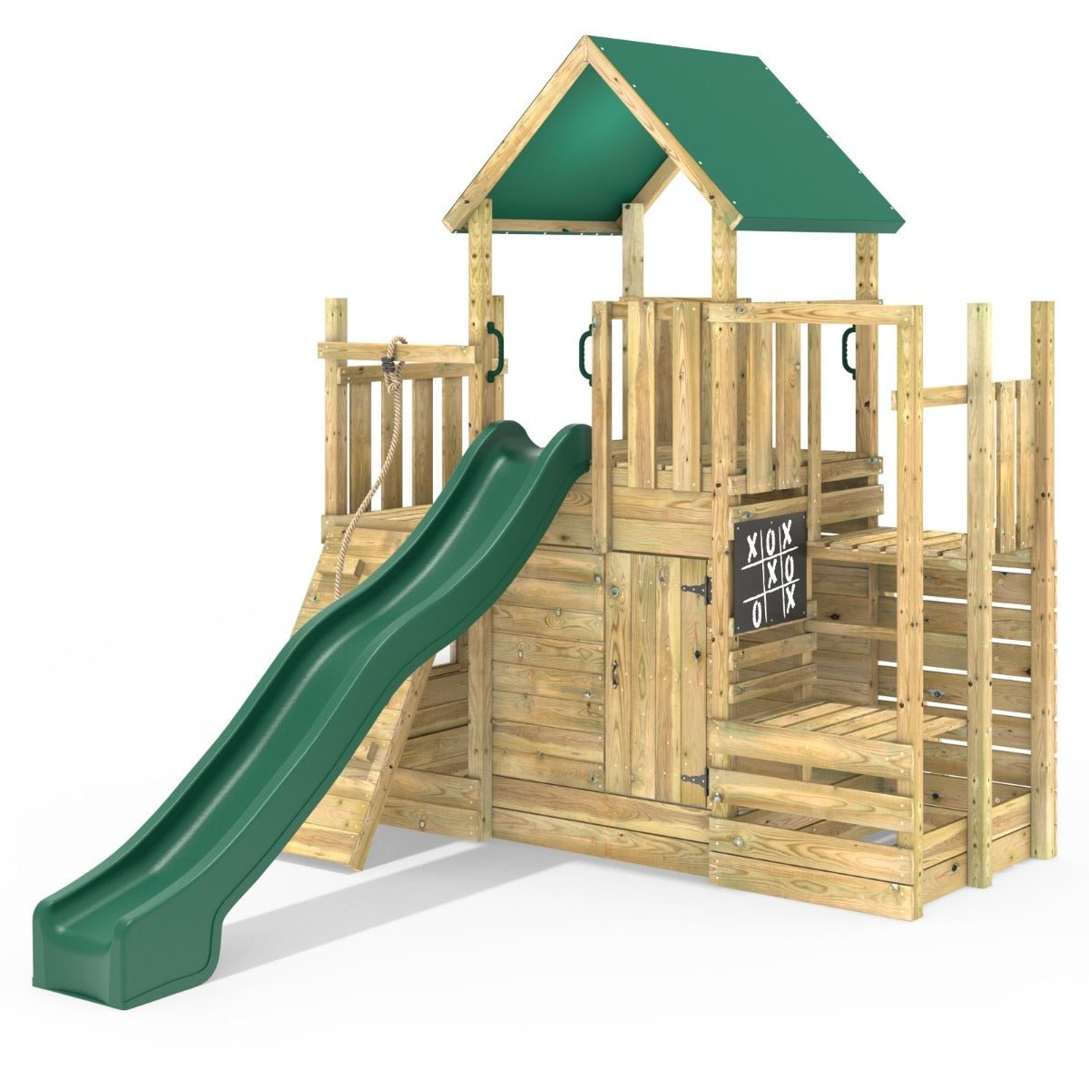 Rebo Climbing Frame w/ Slide, 2 Decks & Den