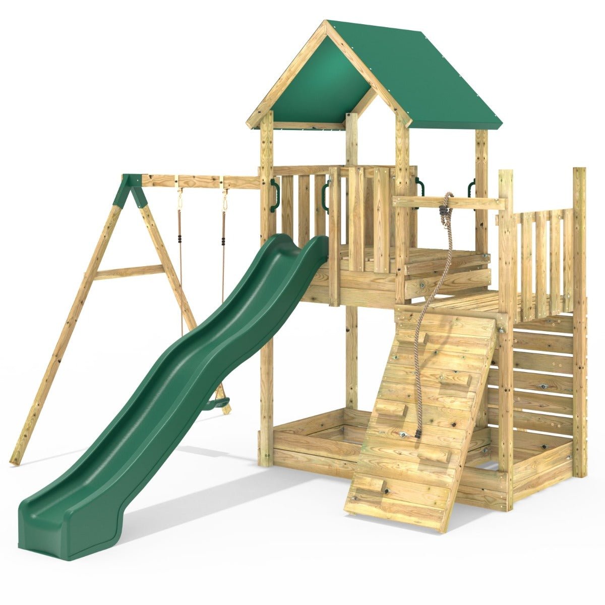 Rebo Modular Climbing Frame M3 + Ramp & Single Swing