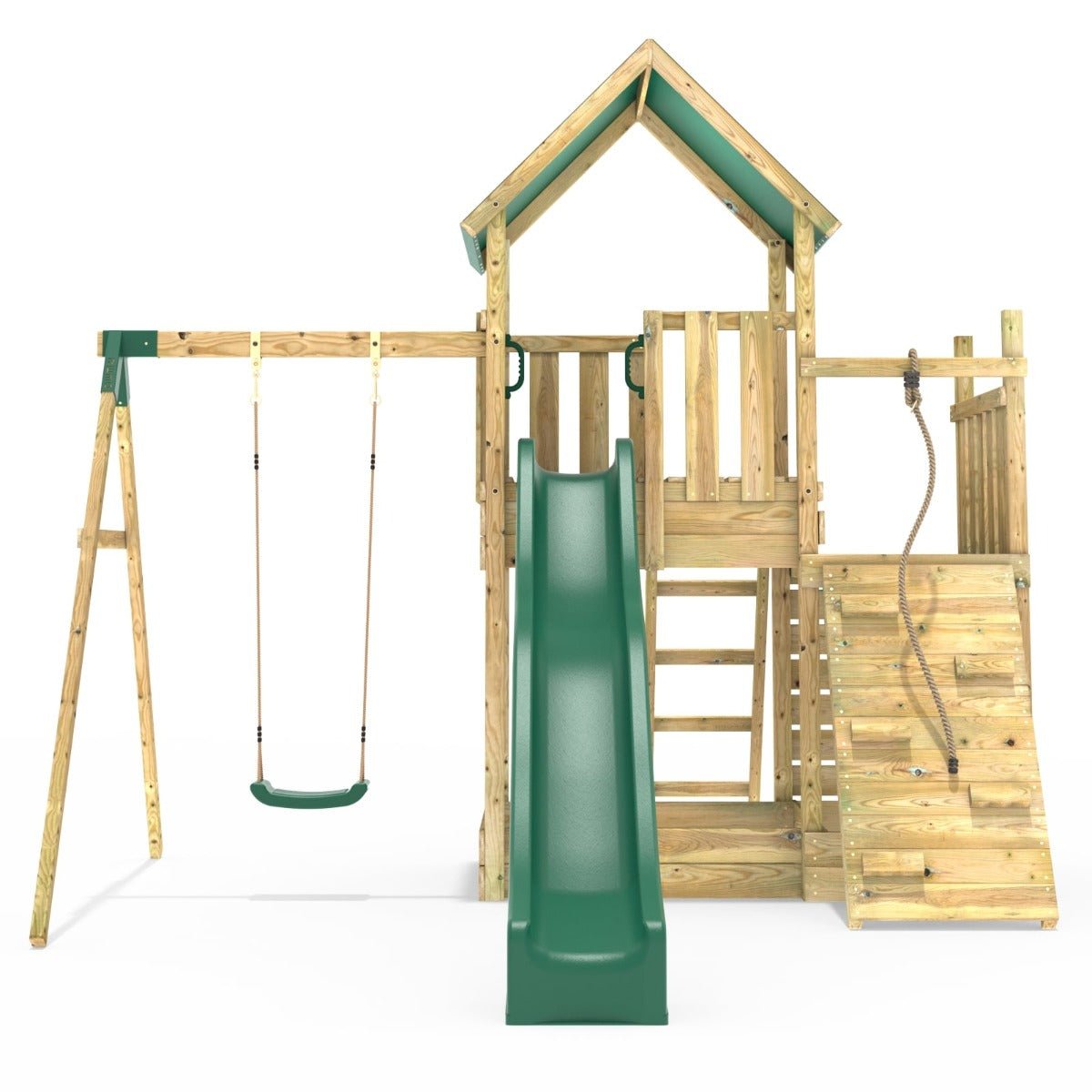 Rebo Modular Climbing Frame M3 + Ramp & Single Swing