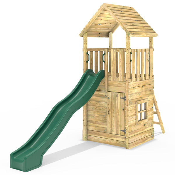 Rebo Modular Wooden Climbing Frame Adventure Playset - M7 with Den