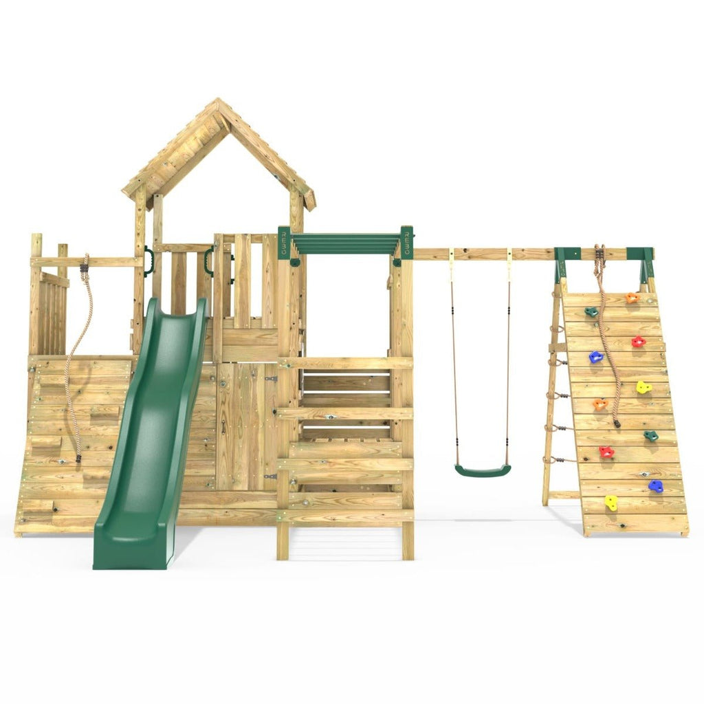 Rebo Modular Climbing Frame M26 Swings, Monkey Bars & Den
