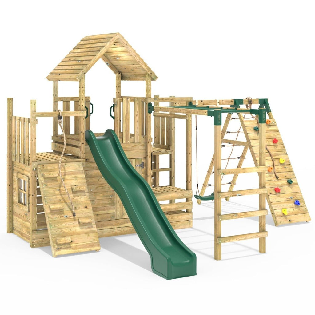 Rebo Modular Climbing Frame M26 Swings, Monkey Bars & Den