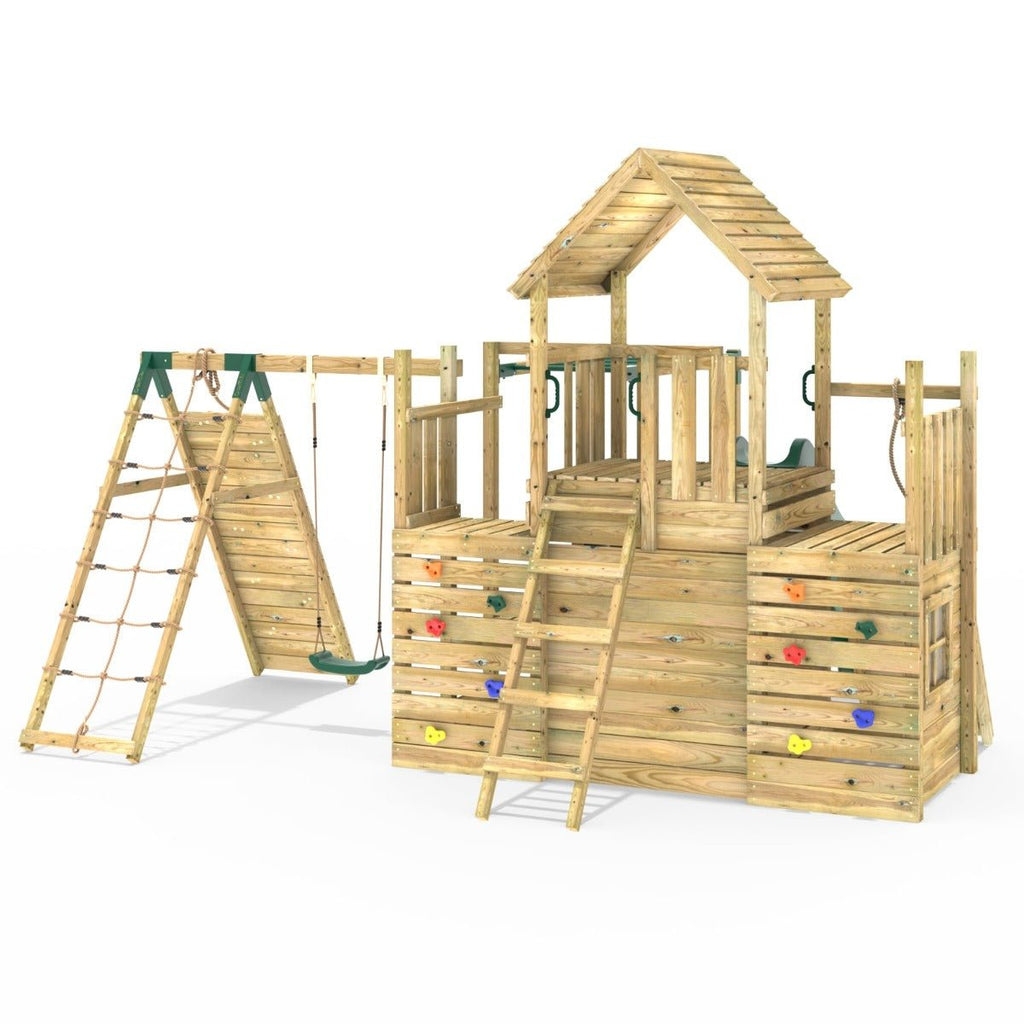 Rebo Modular Climbing Frame M26 Swings, Monkey Bars & Den