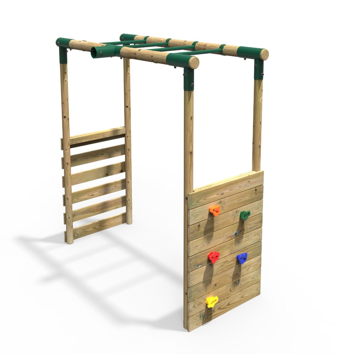 Rebo Monkey Bar Extension Kit for Round Wood Swing Frames Add on Kit - Green