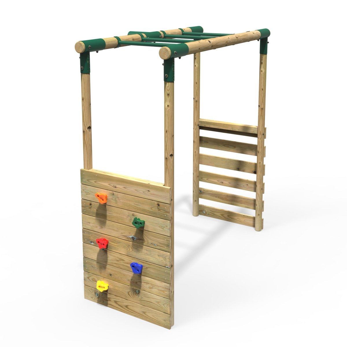 Rebo Monkey Bar Extension Kit for Round Wood Swing Frames Add on Kit - Green