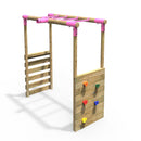 Rebo Monkey Bar Extension Kit for Round Wood Swing Frames Add on Kit - Pink