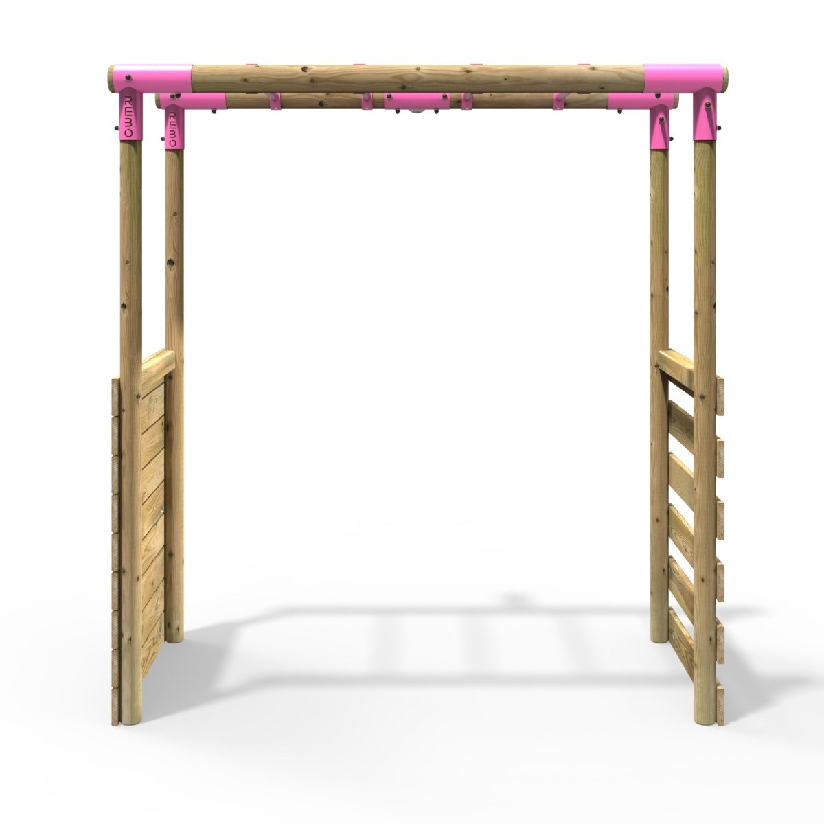 Rebo Monkey Bar Extension Kit for Round Wood Swing Frames Add on Kit - Pink