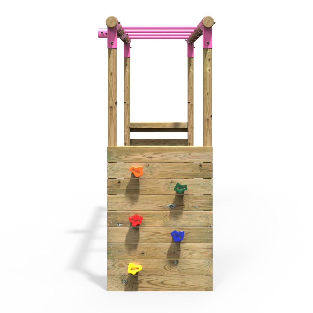 Rebo Monkey Bar Extension Kit for Round Wood Swing Frames Add on Kit - Pink