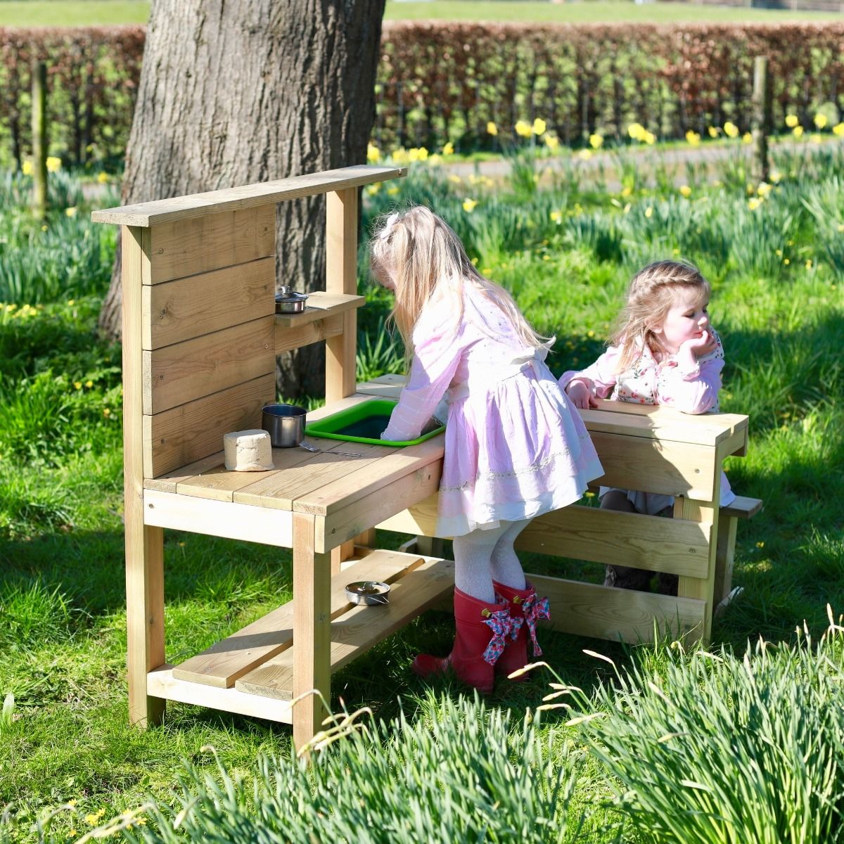 Rebo Muddy Mischief Children’s Outdoor Mud Kitchen Sand Pit - Peppermint