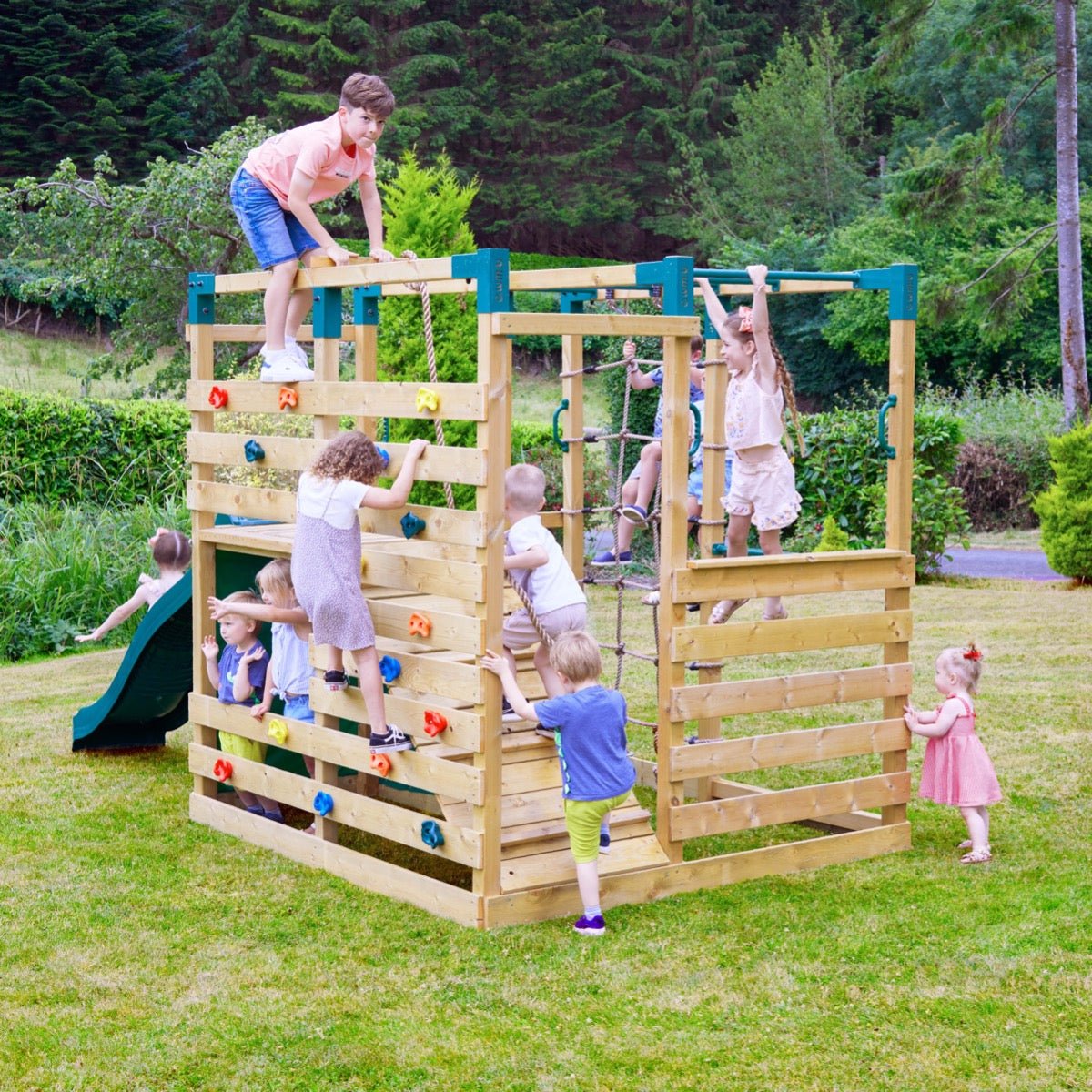 Rebo Ninja Climbing Cube Wooden Climbing Frame - Double