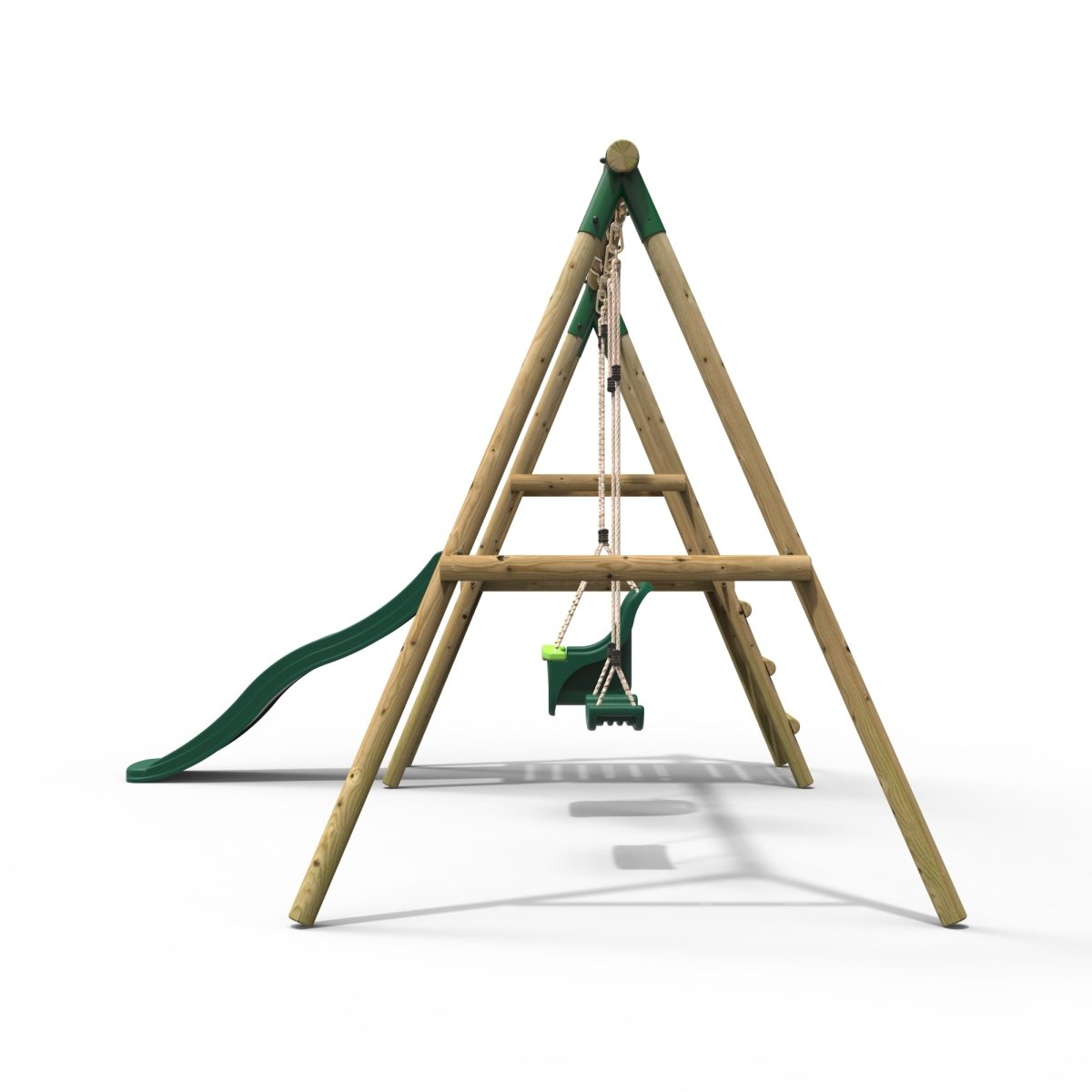 Rebo Odyssey Wooden Swing Set with Platform and Slide