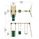 Rebo Odyssey Wooden Swing Set with Platform and Slide