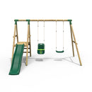 Rebo Odyssey Wooden Swing Set with Platform and Slide