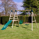 Rebo Odyssey Wooden Swing Set with Platform and Slide