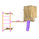 Rebo Orchard 4FT Wooden Playhouse, Swings, Monkey Bars, Deck & 6FT Slide – Solar Purple