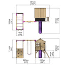 Rebo Orchard 4FT Wooden Playhouse, Swings, Monkey Bars, Deck & 6FT Slide – Solar Purple